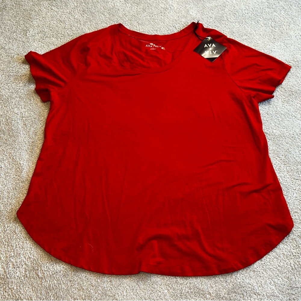Ava & Viv Vibrant Red Short Sleeve Tee